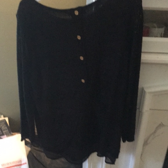 Inspired Style Black Sweater, buttons down back, size medium. - Picture 2 of 5